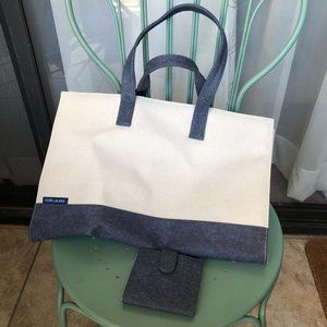 Vintage Estee Lauder Beach Tote Bag & ID Case NWOT